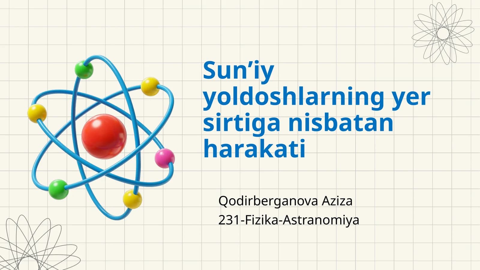 Sun’iy yoldoshlarning yer sirtiga nisbatan harakati