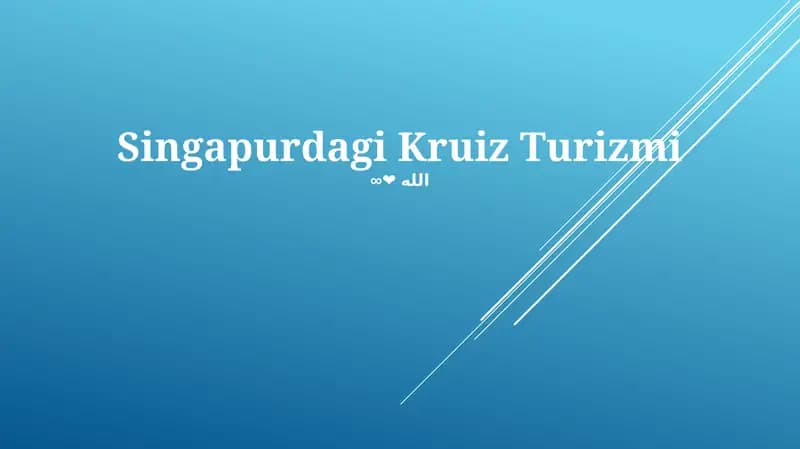 Singapurdagi Kruiz Turizmi