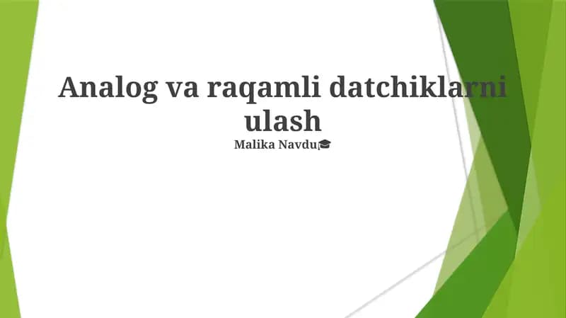 Analog va raqamli datchiklarni ulash