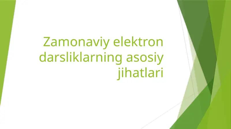 Zamonaviy elektrondarsliklar