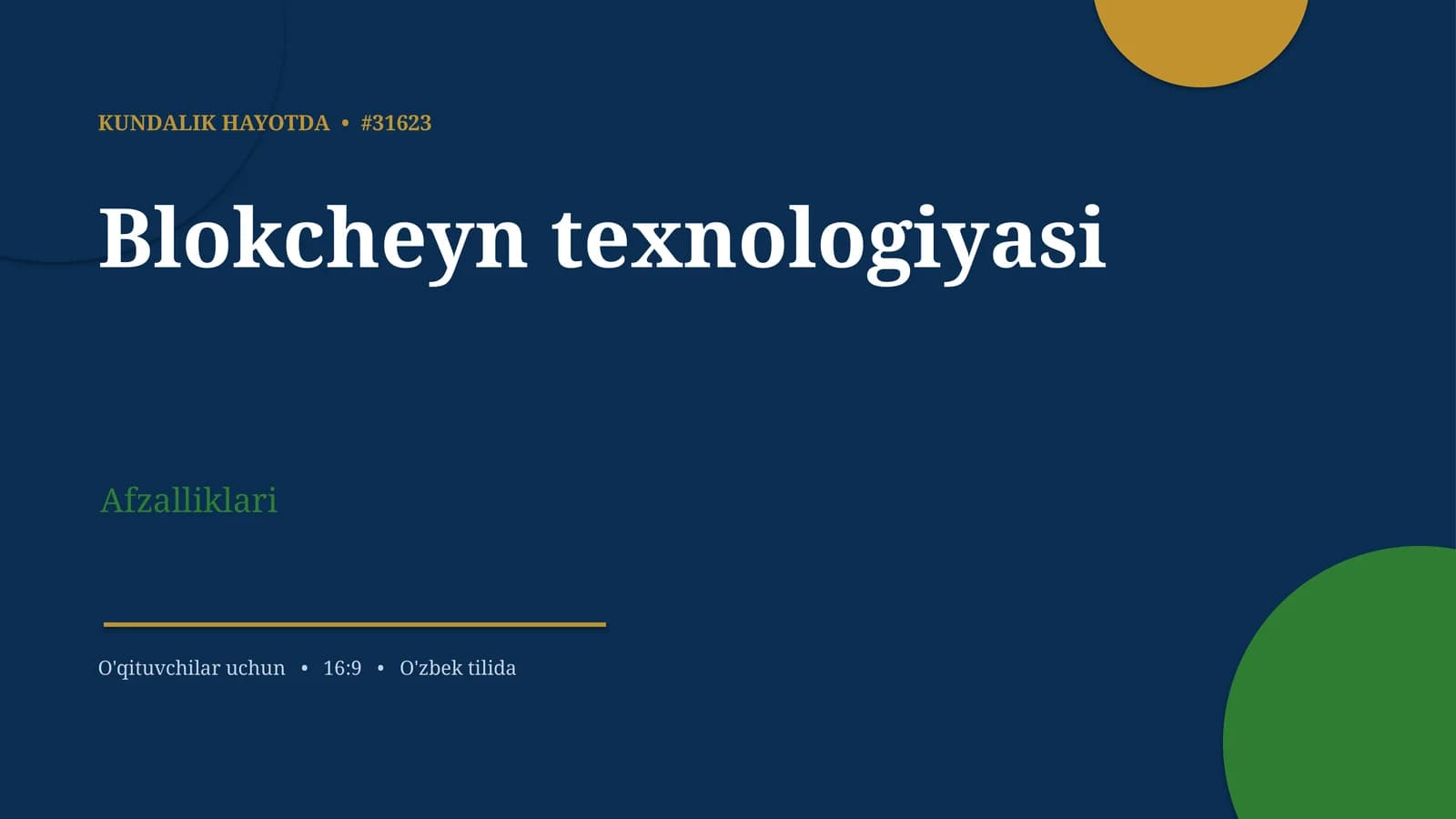 Blokcheyn texnologiyasi