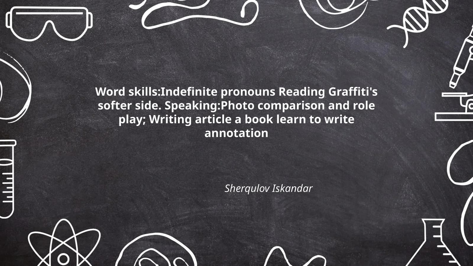 Word skills:Indefinite pronouns Reading Graffiti's softer side