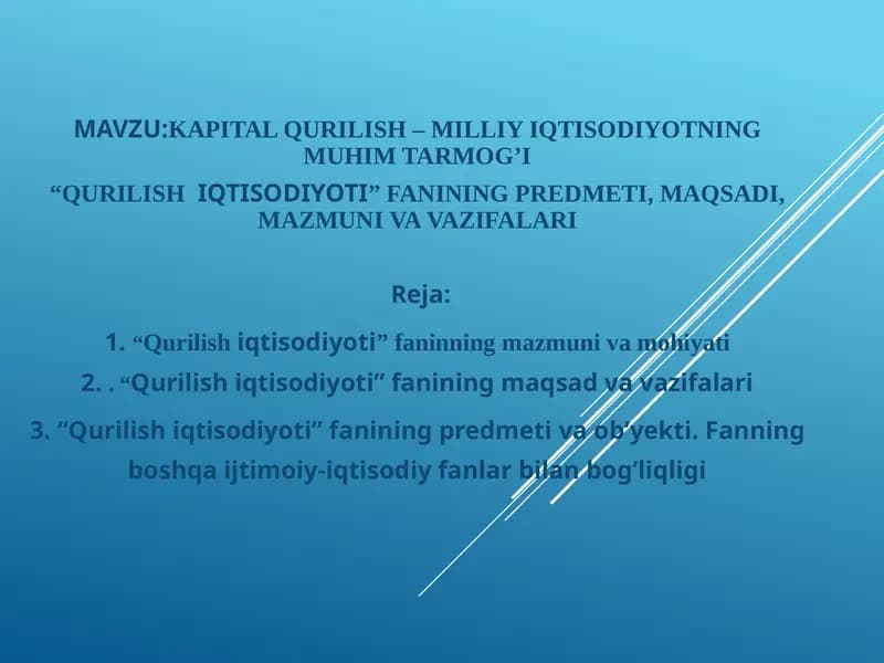 Qurilish iqtisodiyoti