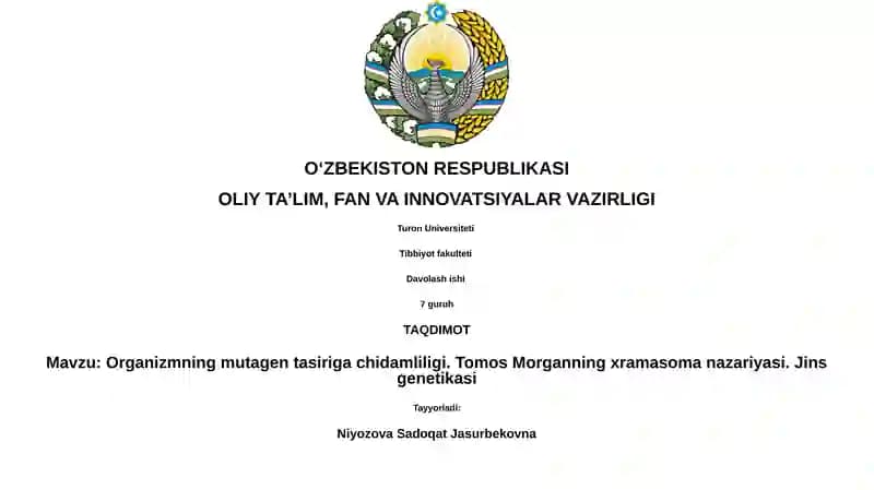 Organizmning mutagen tasiriga chidamliligi
