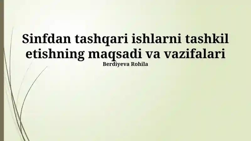 Qo'shimcha mashg'ulotlarni tashkil etish maqsadlari