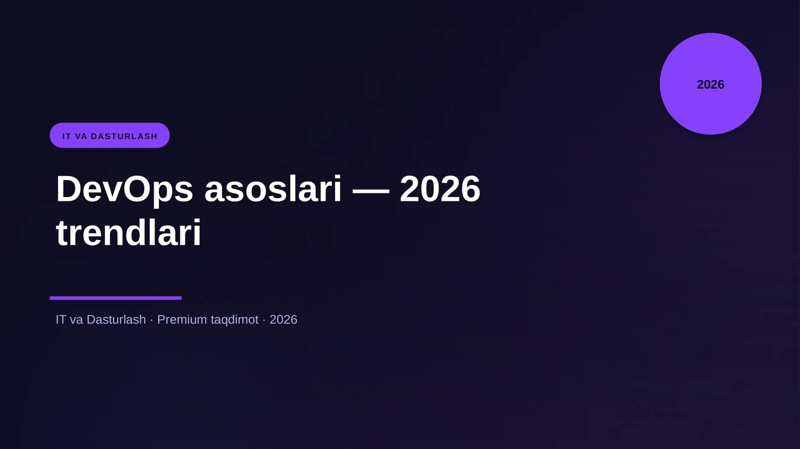DevOps asoslari — 2026 trendlari