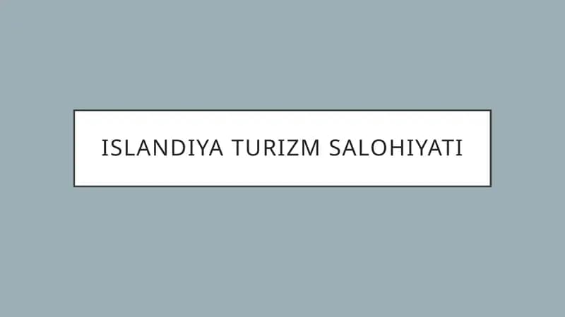 Islandiya turizm salohiyati