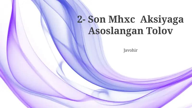 Son Mhxc Aksiyaga Asoslangan Tolov