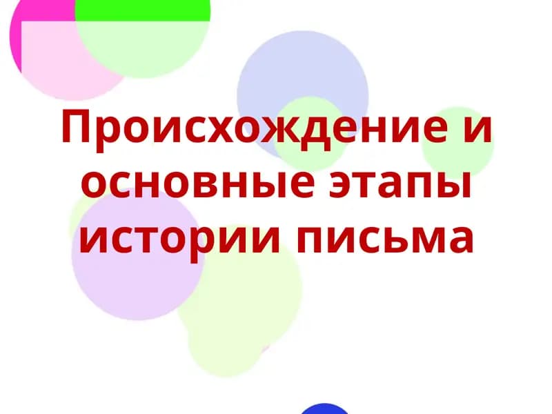 Происхождение и основные этапы истории письма