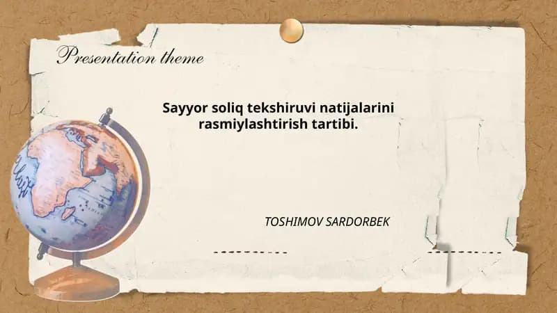 Sayyor soliq tekshiruvi natijalarini rasmiylashtirish tartibi