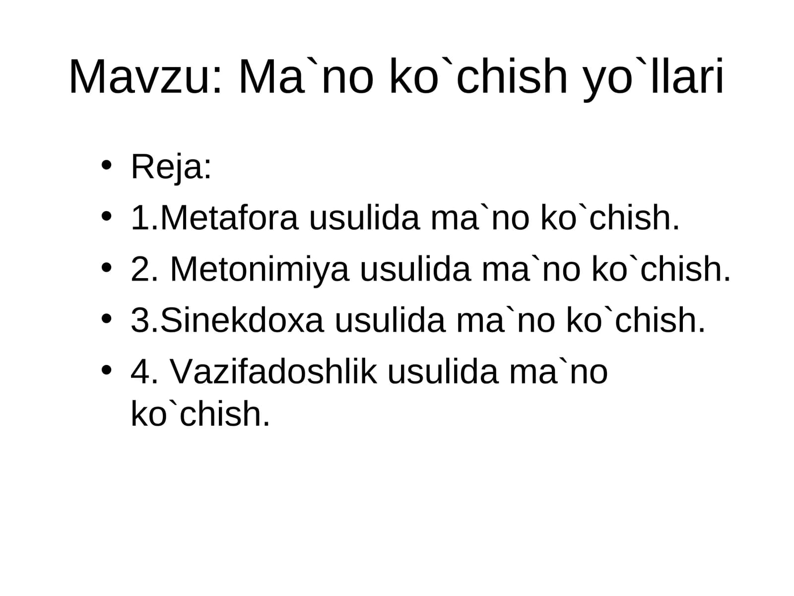 Ma`no ko`chish usullari
