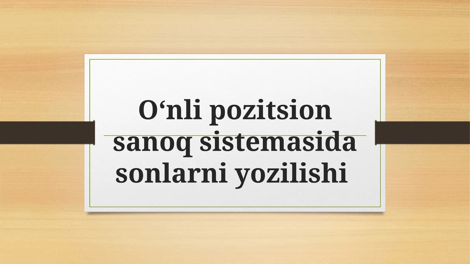 O'nli sanoq tizimi haqida umumiy tushuncha