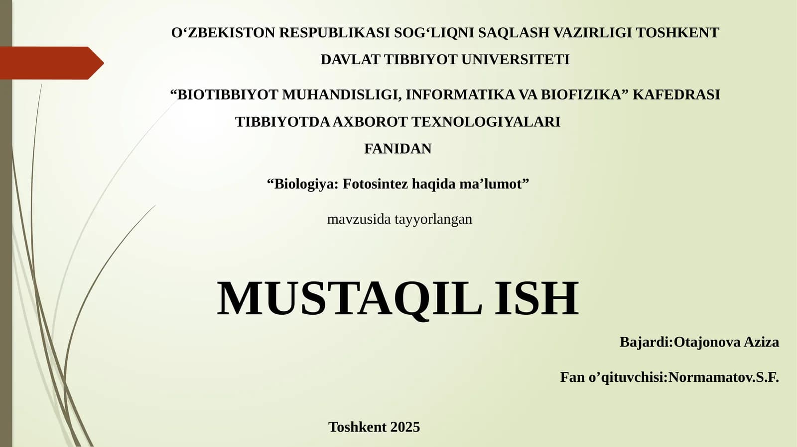 Biologiya:Fotosintez haqida ma’lumot