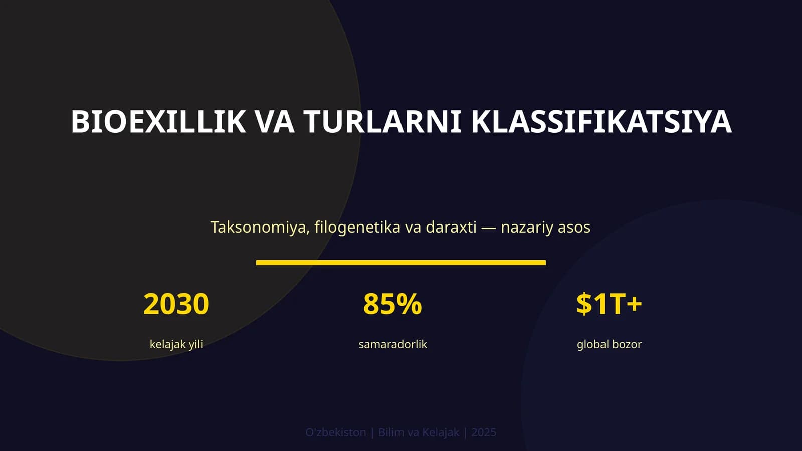 BIOEXILLIK VA TURLARNI KLASSIFIKATSIYA