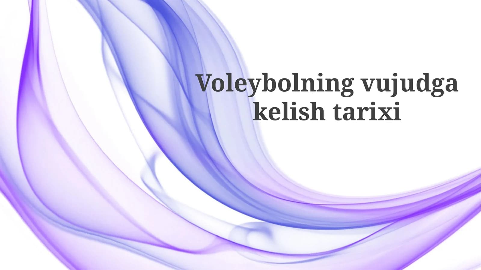 Voleybolning vujudga kelishi tarixi