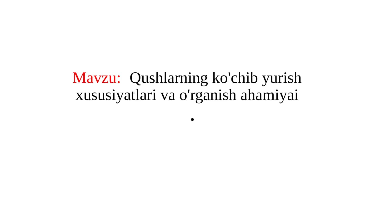 Qushlarning ko'chib yurish xususiyatlari
