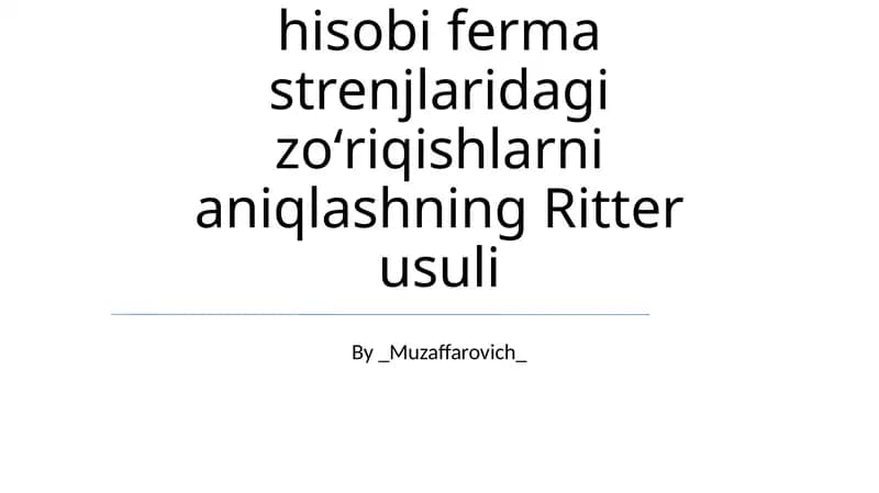 Ritter usuli afzalliklari va kamchiliklari