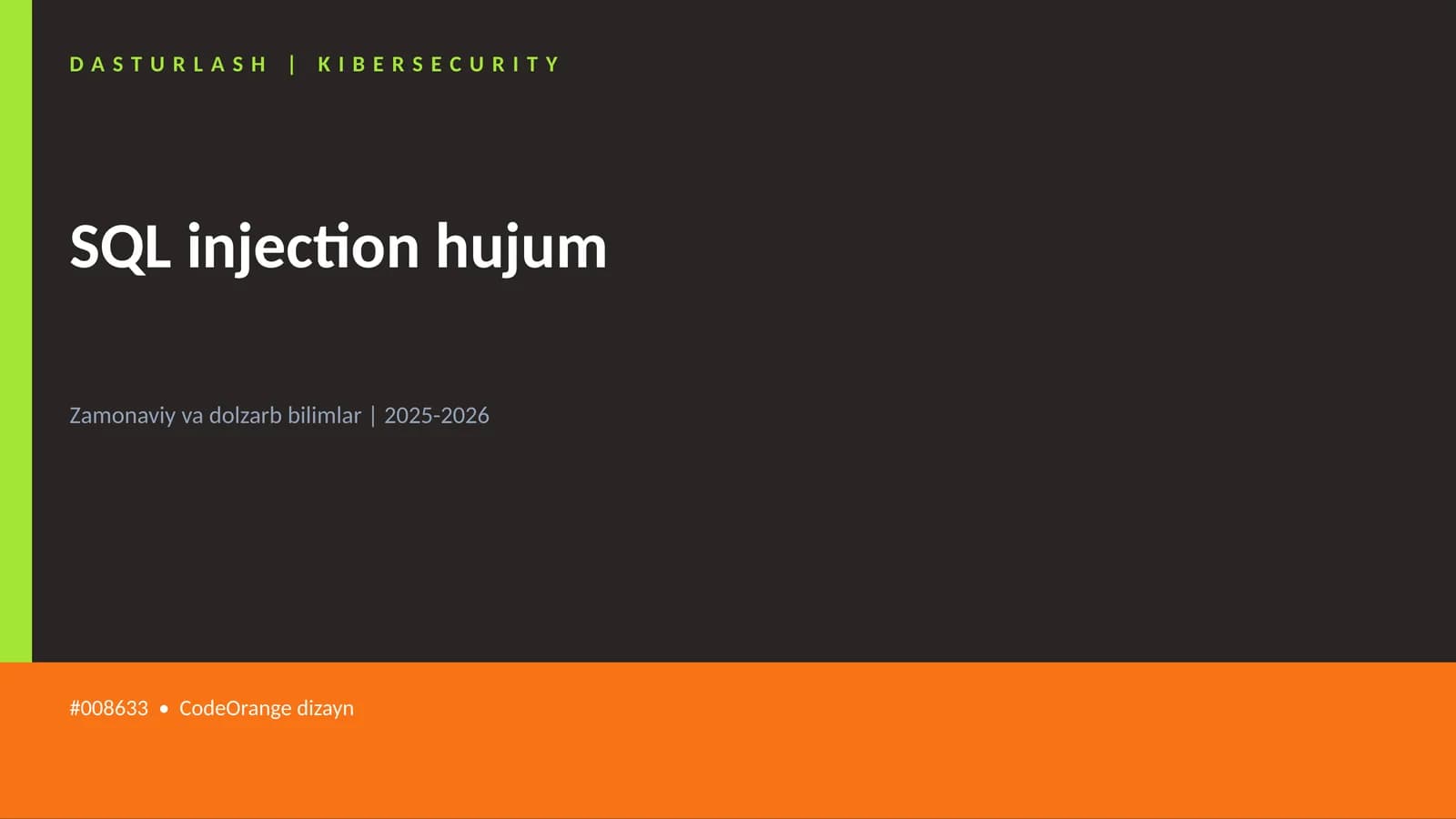 SQL injection hujum