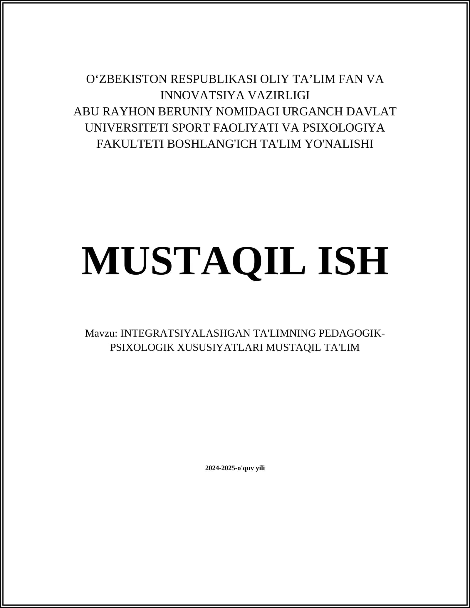 Integratsiyalashgan ta'limning nazariy asoslari