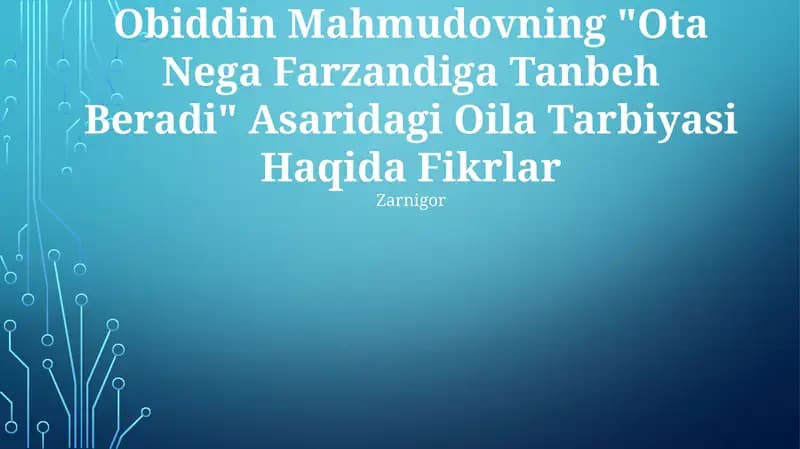 Ota Nega Farzandiga Tanbeh Beradi