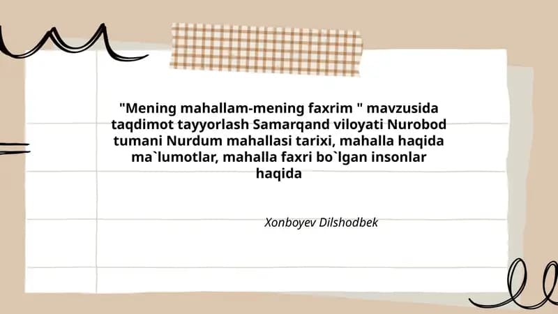 Mening mahallam-mening faxrim
