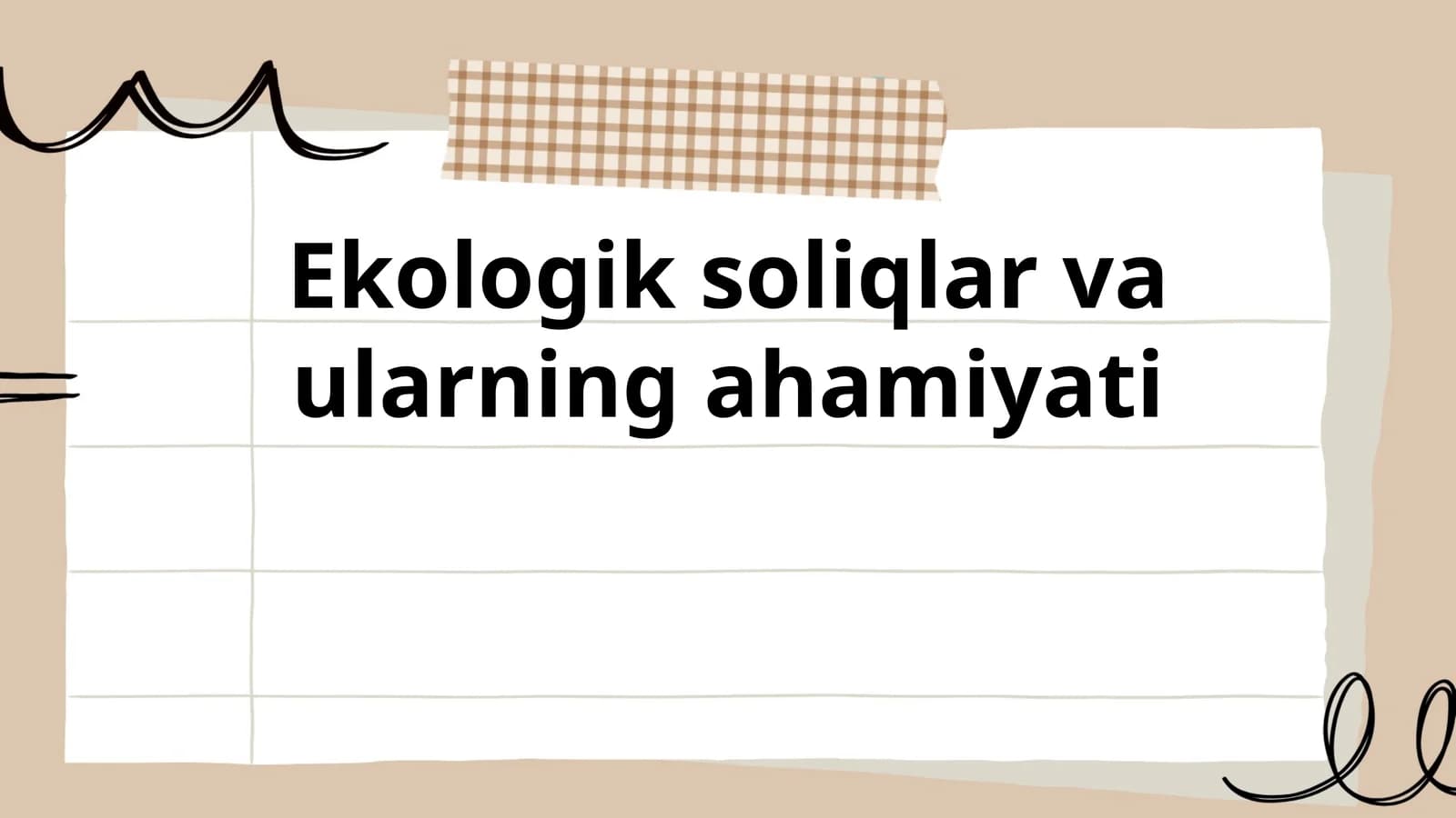 Ekologik soliqlar va ularning ahamiyati