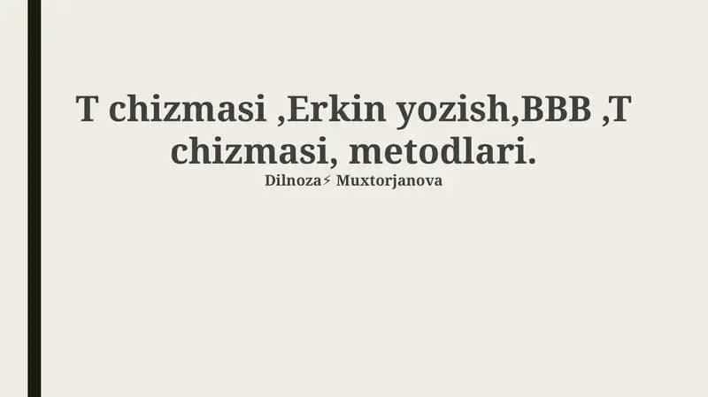 T-jadval, Erkin Yozish va BBB