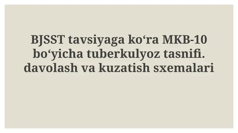 BJSST tavsiyalari