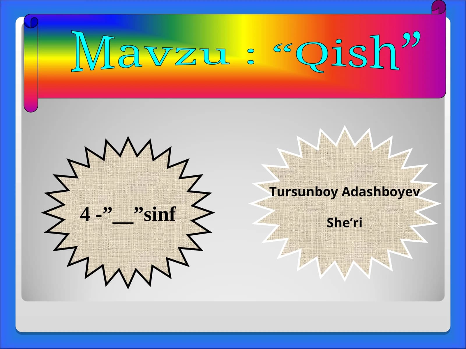 Qish mavzusiga oid taqdimot ishi