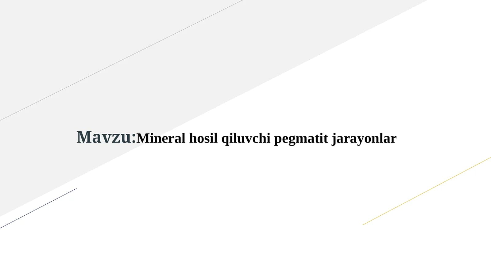 Mineral hosil qiluvchi pegmatit jarayonlar