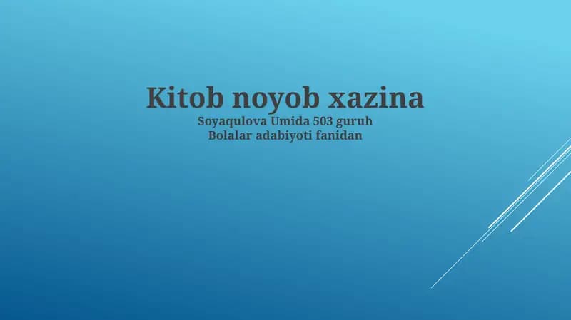 Bolalar adabiyoti fanidan