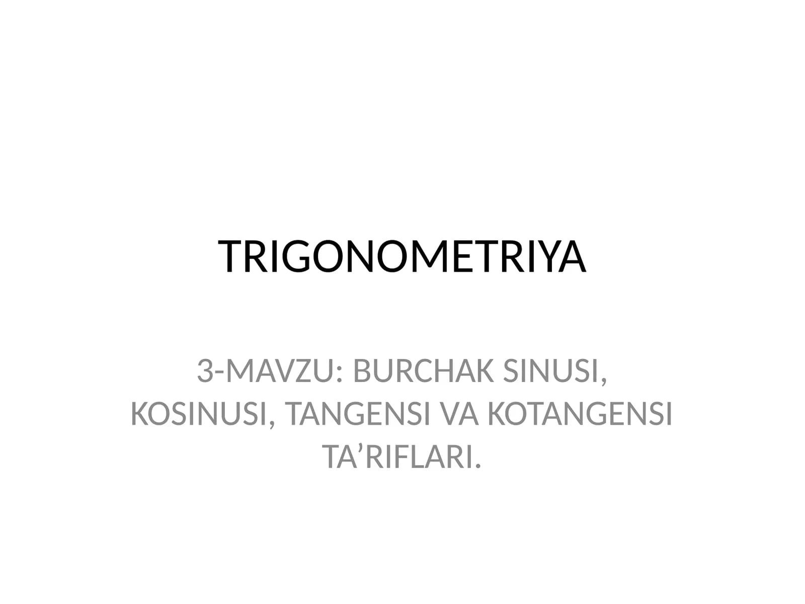 TRIGONOMETRIYA