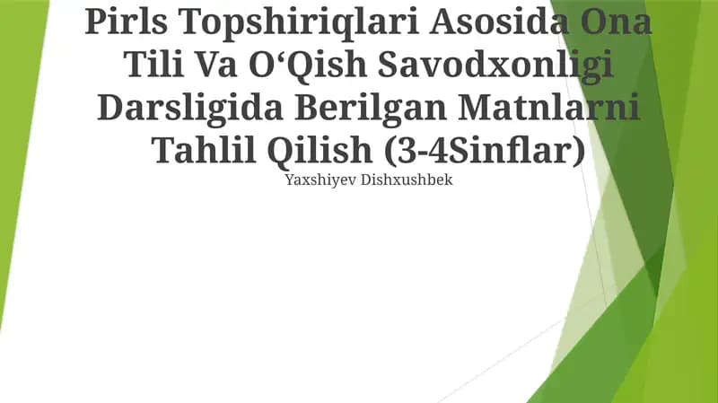 O'zbek Tili Va Savodxonligi Darsligi