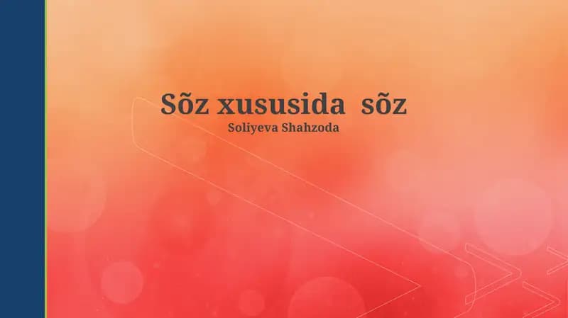 So'z haqida so'z