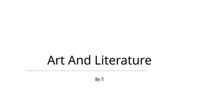 The Interplay of Art and Literature
