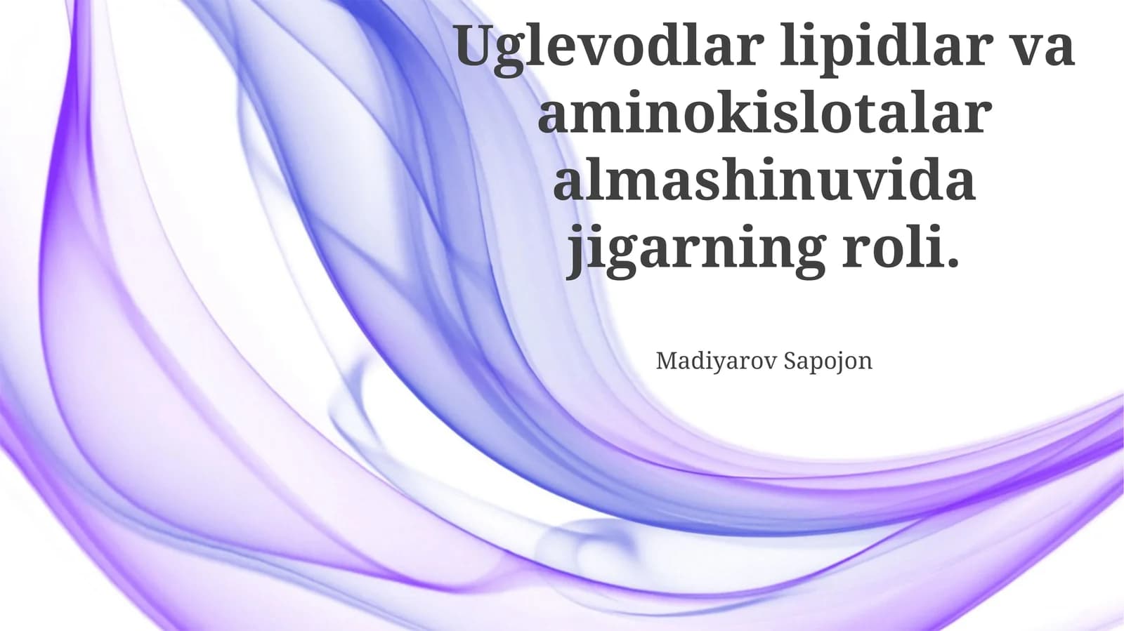 Jigar va Aminokislotalar almashinuvi