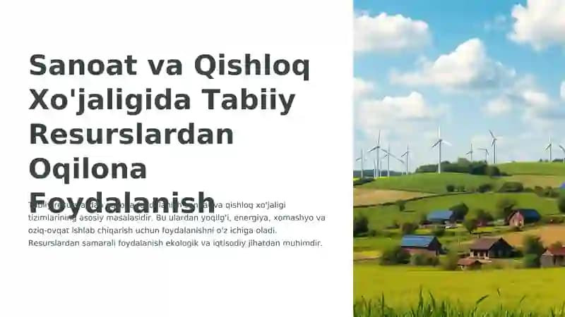 Tabiiy Resurslardan Oqilona Foydalanish