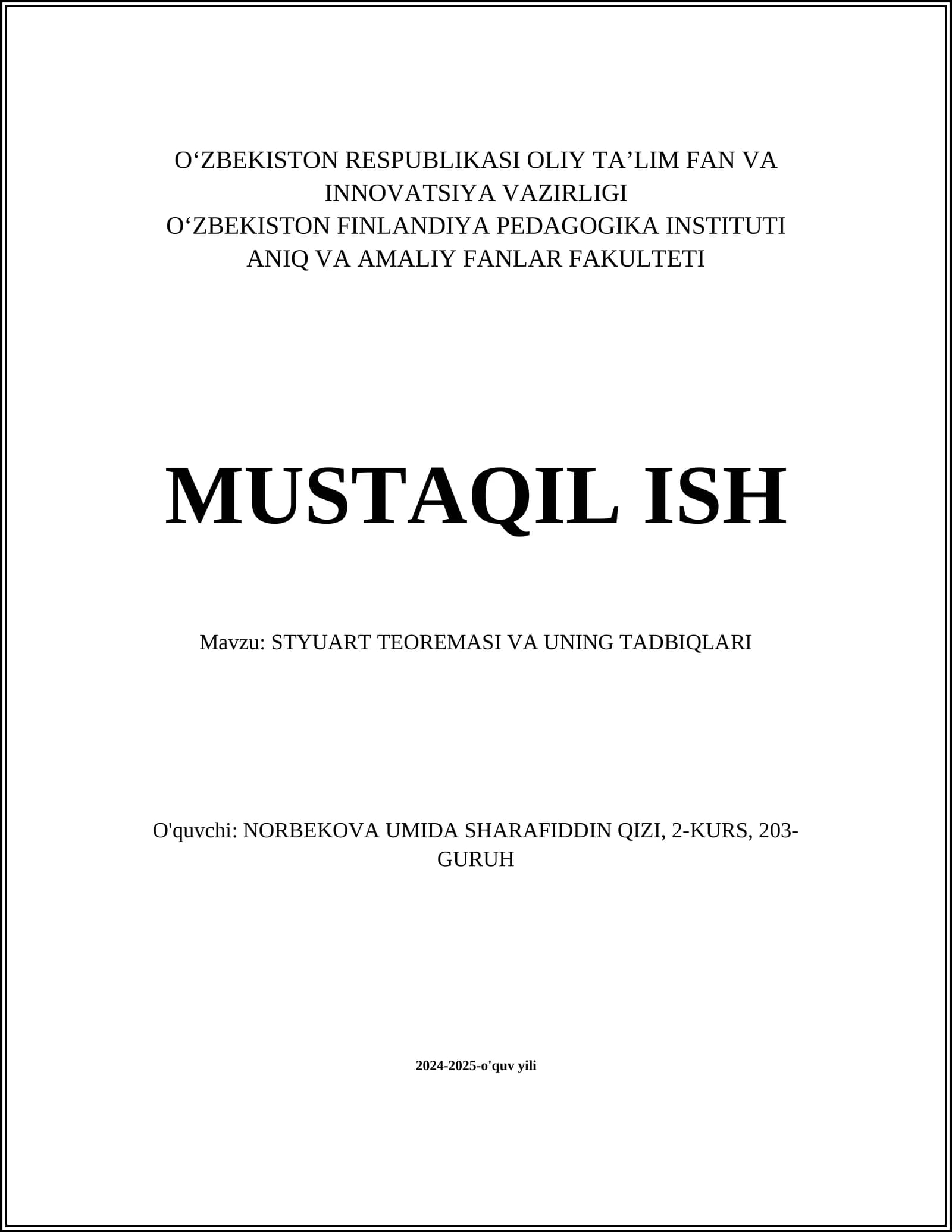 Styuart Teoremasi