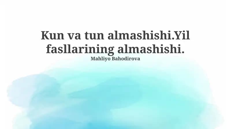 Yerning Quyosh Atrofidagi Harakati