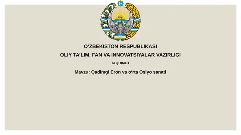Qadimgi Eron va O'rta Osiyo san'ati
