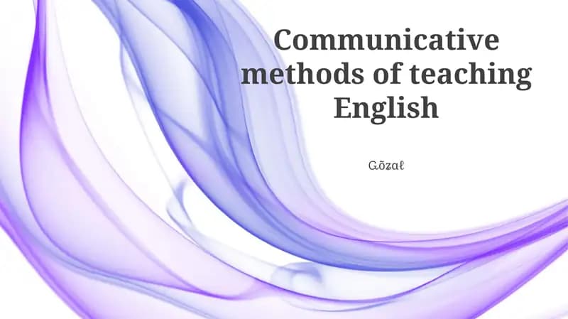 Communicative methods of teaching English
