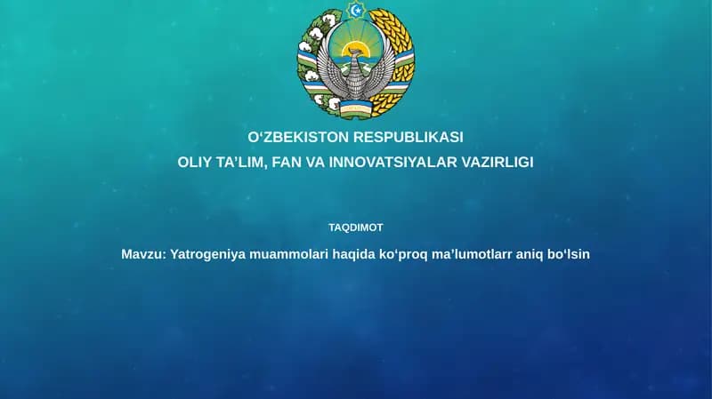 Iatrogeniya: Ta'rif va qamrov
