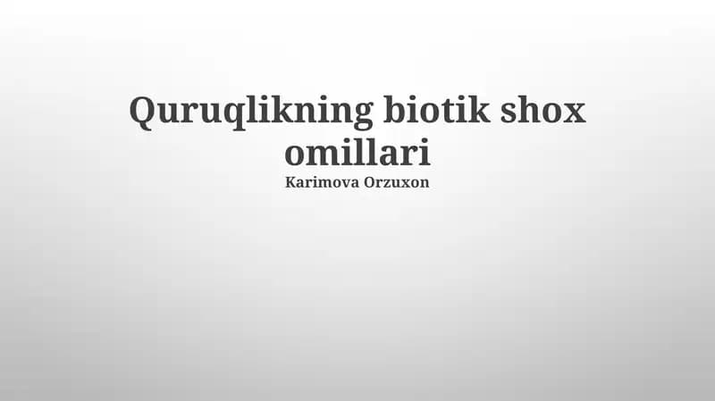 Quruqlikning biotik shox omillari