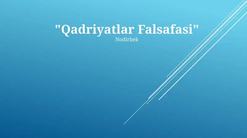 Qadriyatlar Falsafasi