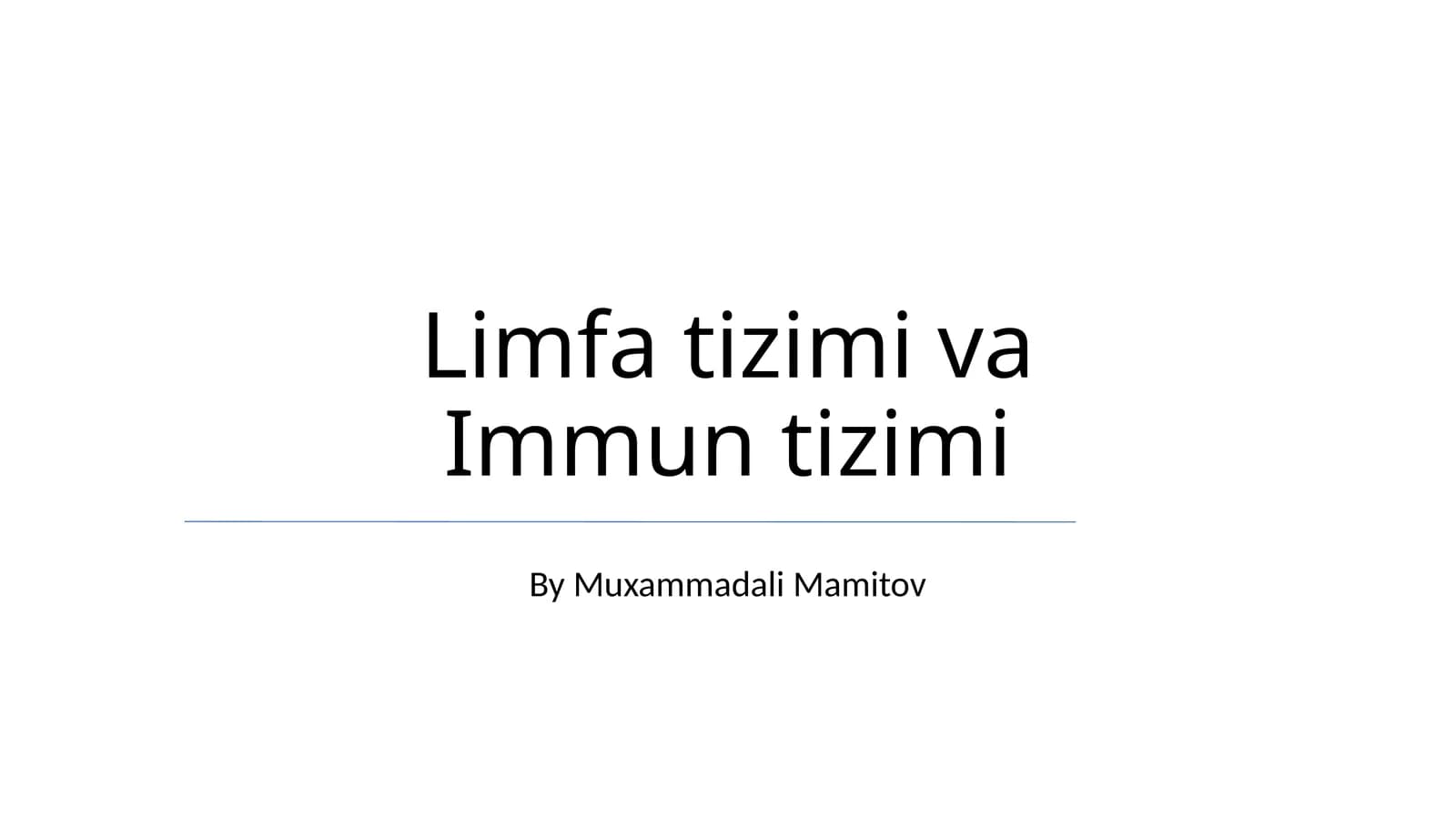 Limfa tizimi va Immun tizimi