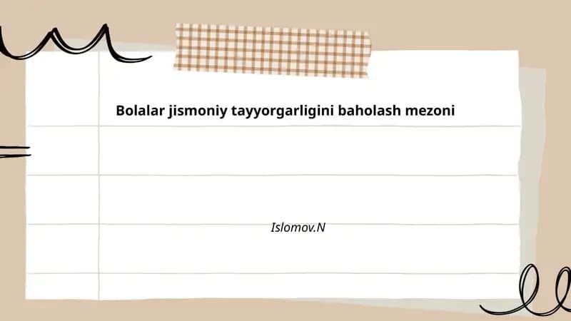 Jismoniy tayyorgarligini baholash mezoni