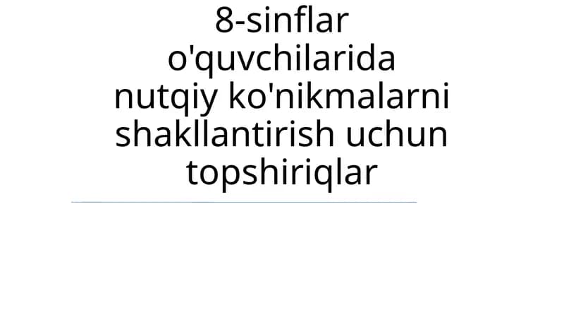 Nutqiy ko'nikmalar