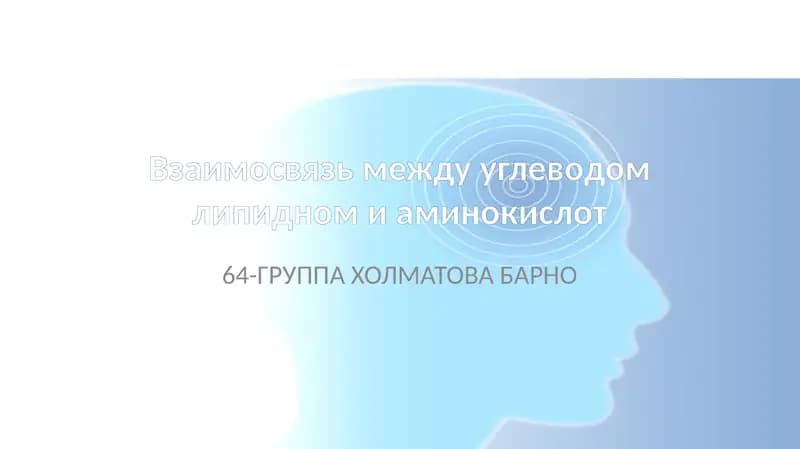 Углеводом липидном аминокислот