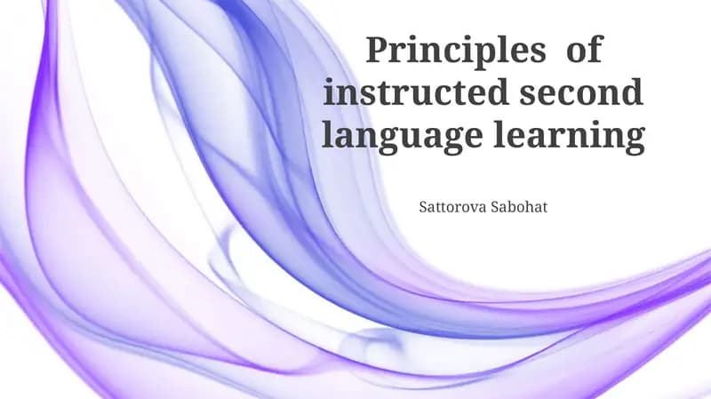 Principles of instructed second language learning
