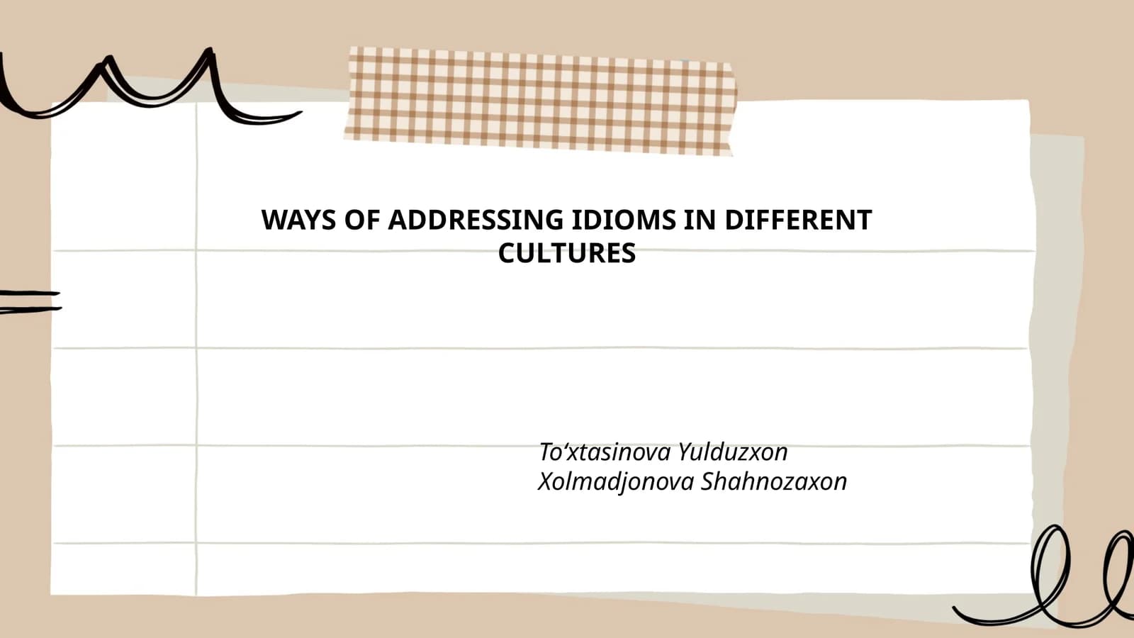 Idioms in Different Cultures